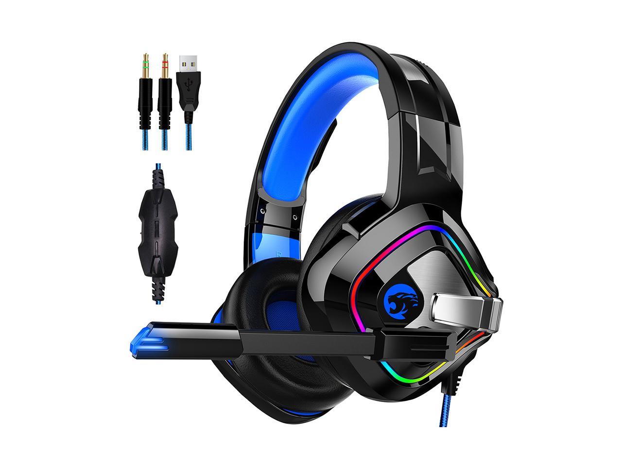 A66 PS4 Gaming Headphones 4D Stereo RGB Marquee Earphones Headset with Microphone for New Xbox One/Laptop/PC Tablet Gamer